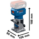 Bosch Akku-Kantenfräse /-Laminatschneider GLF 18V-8 Professional solo, 18Volt, Oberfräse blau/schwarz, ohne Akku und Ladegerät