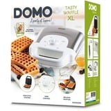 Domo Tasty Waffle XL, Waffeleisen weiß/edelstahl, 900 Watt