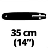 Einhell Ersatzschwert 4500151, für Benzin-Kettensägen, Sägeschwert 35cm, 1,3mm