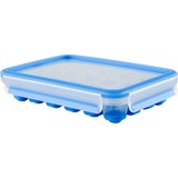 Emsa CLIP & CLOSE Eiswürfelbox, Eiswürfelbereiter transparent/blau, für 24 Eiswürfel