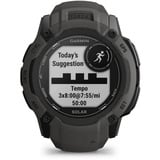 Garmin Instinct 2X Solar, Smartwatch dunkelgrau, 55 mm, Silikon-Armband