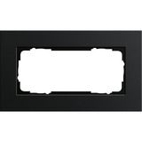 Gira Abdeckrahmen 2-fach ohne Mittelsteg, Abdeckung schwarz, Retail