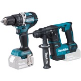 Makita Akku-Kombo-Kit DLX2278, Schlagbohrschrauber + Bohrhammer, 18Volt blau/schwarz, ohne Akku und Ladegerät