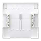 Merten Zentralplatte zweifach mit Schriftfeld und integrierten Verschlussschiebern, Abdeckung grau, Retail