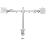 ONE FOR ALL Universal-Doppelmonitorarm DM 2220, Monitorhalterung weiß, für 33 - 81cm (13" - 32") Monitore