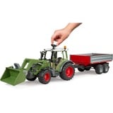 bruder 02182 Fendt Vario 211 mit Frontlader und Bordwandanhänger, Modellfahrzeug 