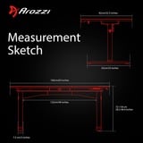 Arozzi Arena Moto Gaming-Tisch, Black schwarz, höhenverstellbar auf Knopfdruck, vollflächiges Mauspad