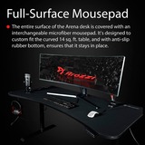 Arozzi Arena Moto Gaming-Tisch, Black schwarz, höhenverstellbar auf Knopfdruck, vollflächiges Mauspad