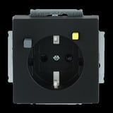 Busch-Jaeger FI-SCHUKOMAT Einsatz mit Fehlerstrom-Schutzschalter Typ 3120 EUCB-885, Steckdose schwarz (matt), Retail