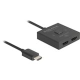 DeLOCK HDMI Switch 2 > 1 bidirektional 8K schwarz, 50cm Kabel