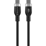 Hyper USB Silikon Ladekabel, USB-C Stecker > USB-C Stecker schwarz, 1,5 Meter, PD 3.0, Laden mit bis zu 60 Watt