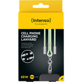 Intenso Handykette und Lade-/Datenkabel Cell Phone Charging Lanyard hellgrün, 1,65 Meter, USB-C, PD3.0 / QC4.0, Nylon