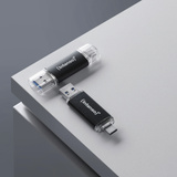Intenso Twist Line 32 GB, USB-Stick anthrazit/transparent, USB-A 3.2 Gen 1, USB-C 3.2 Gen 1