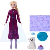 Mattel Disney Die Eiskönigin Elsa-Modepuppe und Eisbärenjunges-Figur mit 4 Pflegezubehörteilen