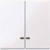 Merten Doppelwippe zweiteilige Wippe mit Kontrollfenster für Schalter und Taster weiß (glänzend), Retail