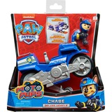 Spin Master Paw Patrol Moto Pups Chases Motorrad, Spielfahrzeug blau/grau, mit Spielfigur