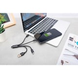 Digitus 3-in-1 Ladekabel, USB-A 2.0 > Lightning + USB-C + Micro-USB schwarz, 0,15 Meter, Laden mit bis zu 10 Watt