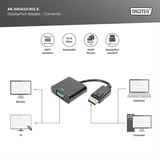 Digitus DisplayPort Adapter / Konverter schwarz, DP Stecker > VGA Buchse