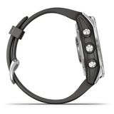 Garmin fēnix 7s, Smartwatch silber, 42 mm, graphitfarbenes Armband aus Silikon