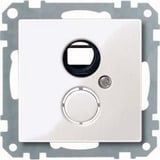 Merten Zentralplatte mit zentraler Abdeckplatte für BNC und TNC Buchse, Abdeckung weiß, Retail