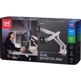 ONE FOR ALL Universal-Doppelmonitorarm DM 7220, Monitorhalterung weiß, für 33 - 89cm (13" - 35") Monitore