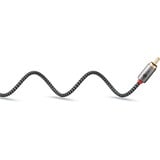 goobay Plus Stereo-Cinchkabel schwarz/silber, 2 Meter