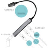 i-tec USB 3.0 Metal HUB 1x USB 3.0 + 3x USB 2.0, USB-Hub silber