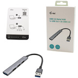 i-tec USB 3.0 Metal HUB 1x USB 3.0 + 3x USB 2.0, USB-Hub silber
