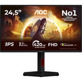 AOC AGON 25G4KUR, Gaming-Monitor 62.2 cm (24.5 Zoll), schwarz, FullHD, Fast-IPS, E-Sport Monitorständer, USB-Hub, 400Hz Panel