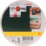 Bosch Schleifblatt-Set Exzenter, Ø 125mm, K120 25 Stück, für Exzenterschleifer
