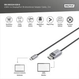 Digitus USB4 Gen 2x2 Adapterkabel USB-C > DisplayPort schwarz/grau, 2 Meter