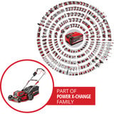 EINHELL Professional Akku-Rasenmäher GP-CM 36/47 S Li BL, 36Volt (2x18Volt) rot/schwarz, 4x Li-Ionen Akku 4,0Ah, mit Hinterradantrieb Vario Speed