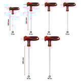 EINHELL T-Griff Schraubendreher-Set, 6-teilig rot/schwarz, Ergonomische Zweikomponentengriffe