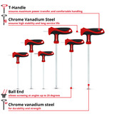 EINHELL T-Griff Schraubendreher-Set, 6-teilig rot/schwarz, Ergonomische Zweikomponentengriffe
