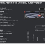 Keychron Q3 Knob, Gaming-Tastatur schwarz/blaugrau, DE-Layout, Gateron G Pro Brown, Hot-Swap, Aluminiumrahmen, RGB