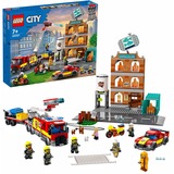 LEGO 60321 City Feuerwehreinsatz mit Löschtruppe, Konstruktionsspielzeug Feuerwehr-Spielzeug mit Feuerwehrauto und Minifiguren für Kinder ab 7 Jahren