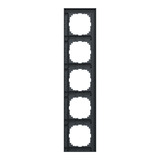 Merten Rahmen fünffach, Typ MEG4050-3614, aus Thermoplast, matt, Schutzart IP20, Breite 90 mm anthrazit, Retail