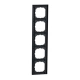 Merten Rahmen fünffach, Typ MEG4050-3614, aus Thermoplast, matt, Schutzart IP20, Breite 90 mm anthrazit, Retail