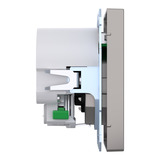 Merten Schutzkontakt Steckdose mit USB Ladegerät nickel, Retail