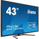 iiyama X4373UHSU-B1, LED-Monitor 108 cm (43 Zoll), schwarz, UltraHD/4K, VA, HDMI