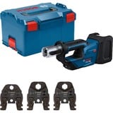 Bosch Professional Akku-Presswerkzeug GPT 18V-19 Professional solo, 18Volt, Kit SV, Pressmaschine blau, ohne Akku und Ladegerät, 3 Pressbacken Compact SV, in L-BOXX