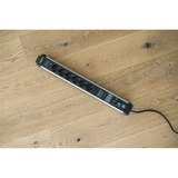 Brennenstuhl Premium-Protect-Line Steckdosenleiste 6-fach schwarz/silber, 3 Meter, 60.000 A Überspannungsschutz, USB-C Power Delivery