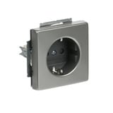 Busch-Jaeger Steckdoseneinsatz Typ 20 EUCKS-866, Steckdose CEE 7/3 mit Erdungsclips, 16 Ampere, 250 Volt edelstahl, Retail