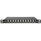 Digitus 10" Slim Patchpanel DN-91612S-SL-EA, 12-Port, Cat.6a schwarz, 0,5HE, Rack Mount, geschirmt