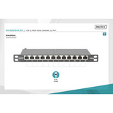 Digitus 10" Slim Patchpanel DN-91612S-SL-EA, 12-Port, Cat.6a schwarz, 0,5HE, Rack Mount, geschirmt