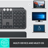 Logitech MX Keys Plus, Tastatur graphit/schwarz, DE-Layout, inkl. Handballenauflage