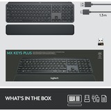 Logitech MX Keys Plus, Tastatur graphit/schwarz, DE-Layout, inkl. Handballenauflage