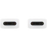 SAMSUNG USB 2.0 Kabel, USB-C Stecker > USB-C Stecker weiß, 1 Meter, PD, Laden mit bis zu 100 Watt