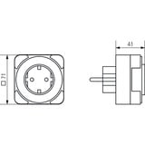 Theben Steckdosen-Zeitschaltuhr TIMER 26 weiß, Analoge Schaltuhr für Schutzkontakt-Steckdosen