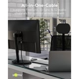 goobay DisplayPort Kabel 2.0/2.1 Slim silber/schwarz, 1 Meter